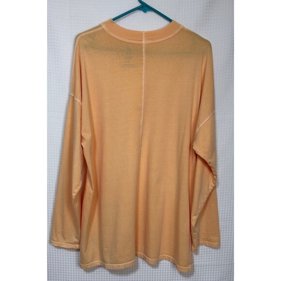 We the Free People Size Large Be Free Long Sleeve Relaxed Fit Tunic Top Orange - Picture 3 of 10